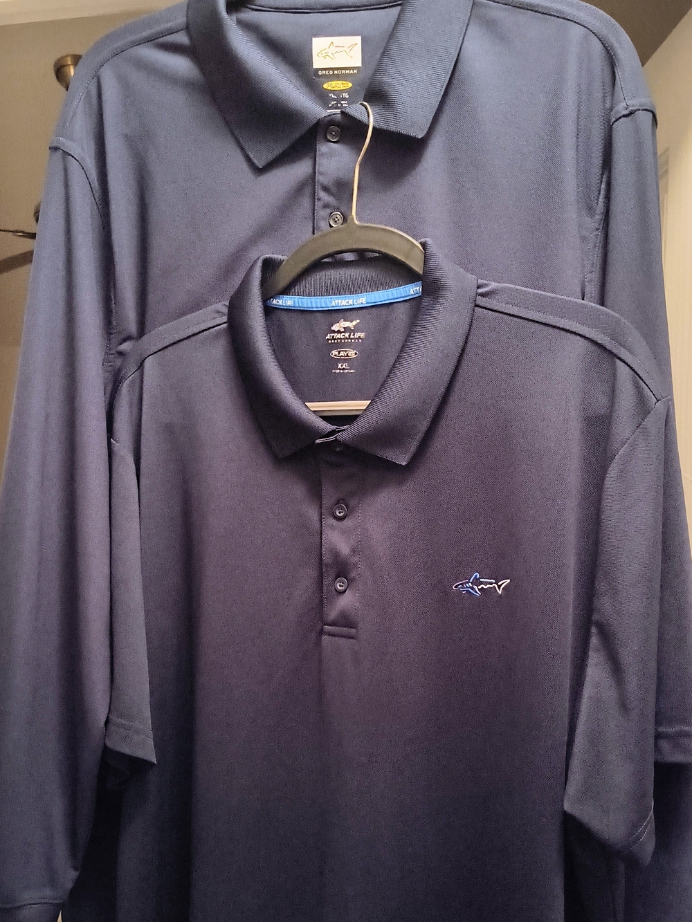 (4) Greg Norman Navy Blue Shirts 2-SS & 2-LS